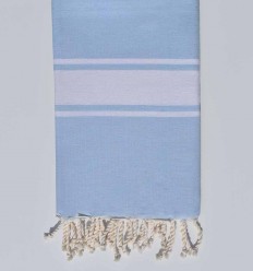 Fouta plate bleu clair