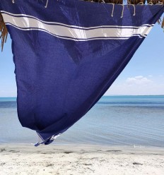 Toalha de praia  plana azul...