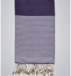 Fouta nid d'abeille violet...