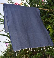 Fouta unie couleur bleu marine