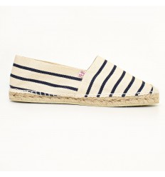 Cream Striped Men's Espadrille