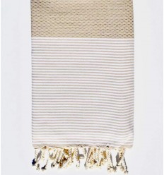 Fouta nid d'abeille beige...